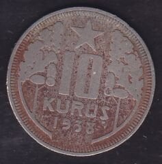 1938 Yılı 10 Kuruş