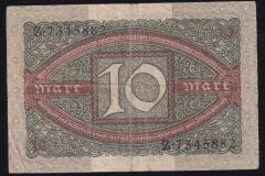 Almanya 10 Mark 1920 Çok Temiz+ ( Z Serisi )