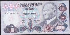 6.Emisyon 3.Tertip 1000 Lira F70 296516 Ççt Çilaltı