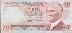6.Emisyon 3.Tertip 20 Lira H30 637563 Çilaltı Çil