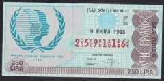 1985 9 EKİM ÇEYREK BİLET K SERİSİ