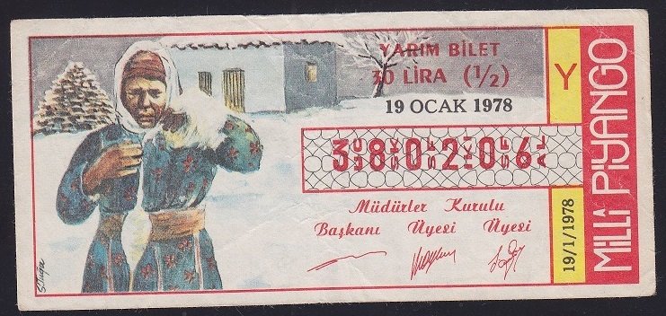 1978 19 OCAK YARIM BİLET