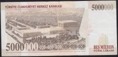 7.Emisyon 5 000 000 Lira F17 839375 Çok Temiz+