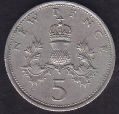 İNGİLTERE 5 PENCE 1970