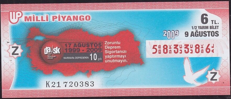 2009 9 Ağustos Yarım Bilet - Z Serisi