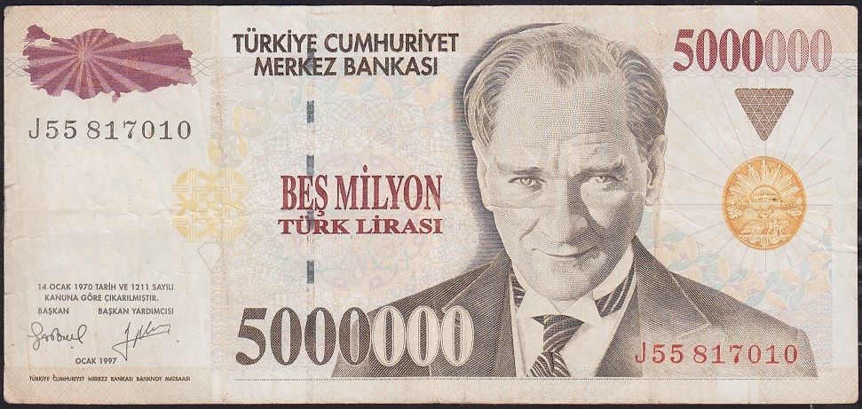7.Emisyon 5 000 000 Lira J55 817010 Çok Temiz
