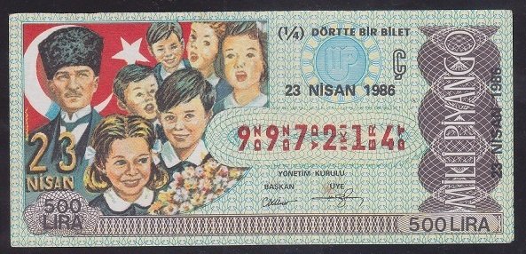 1986 23 NİSAN ÇEYREK BİLET Ç SERİSİ