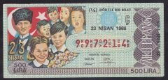 1986 23 NİSAN ÇEYREK BİLET Ç SERİSİ