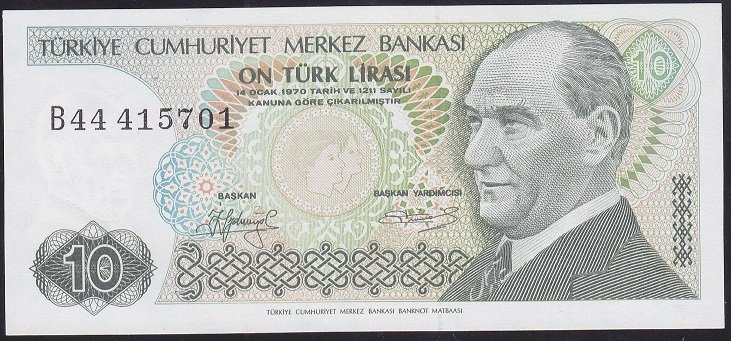 7.EMİSYON 1.TERTİP 10 LİRA B44 415701 ÇİLALTI ÇİL
