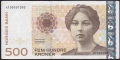 Norveç 500 Kroner 1999 Çok Temiz