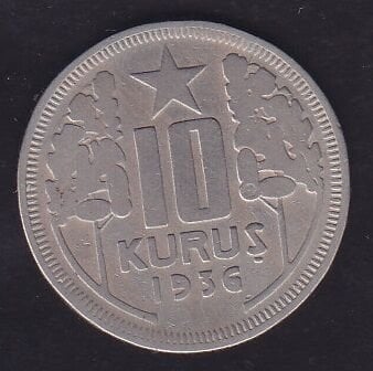 1936 Yılı 10 Kuruş