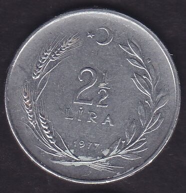 1977 Yılı 2.5 Lira Düz