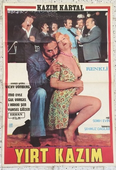 KAZIM KARTAL - YIRT KAZIM - FİLM AFİŞİ eski para mezat koleksiyon