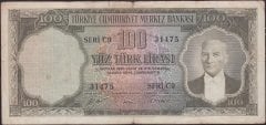 5.Emisyon 1.Tertip 100 Lira C9 31475 Çok Temiz