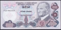 6.Emisyon 3.Tertip 1000 Lira F14 881557 Çilaltı