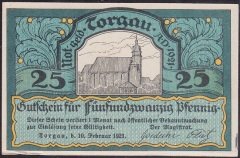 ALMANYA 25 PFENNİNG NOTGELD 1921 ÇİLALTI ÇİL