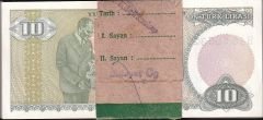 7.Emisyon 1.Tertip 10 Lira B46 Deste ( 100 Adet ) Çil ( Tam Sıralı )