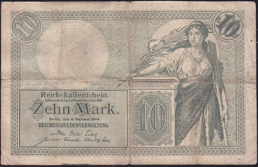 Almanya 10 Mark 1906 Çok Temiz