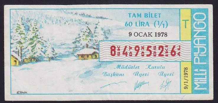 1978 9 OCAK TAM BİLET