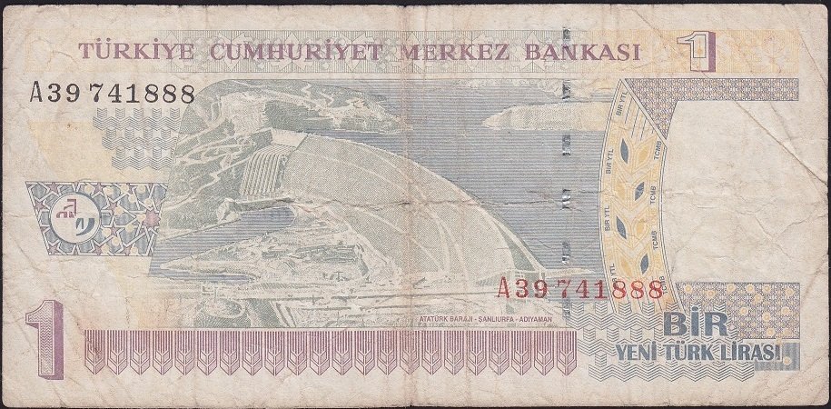 8.Emisyon 1 YTL A39 741888 Temiz