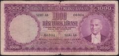 5.Emisyon 1.Tertip 1000 Lira A6 06304 Temiz