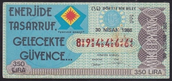 1986 30 NİSAN ÇEYREK BİLET E SERİSİ