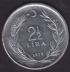 1978 Yılı 2.5 Lira Düz