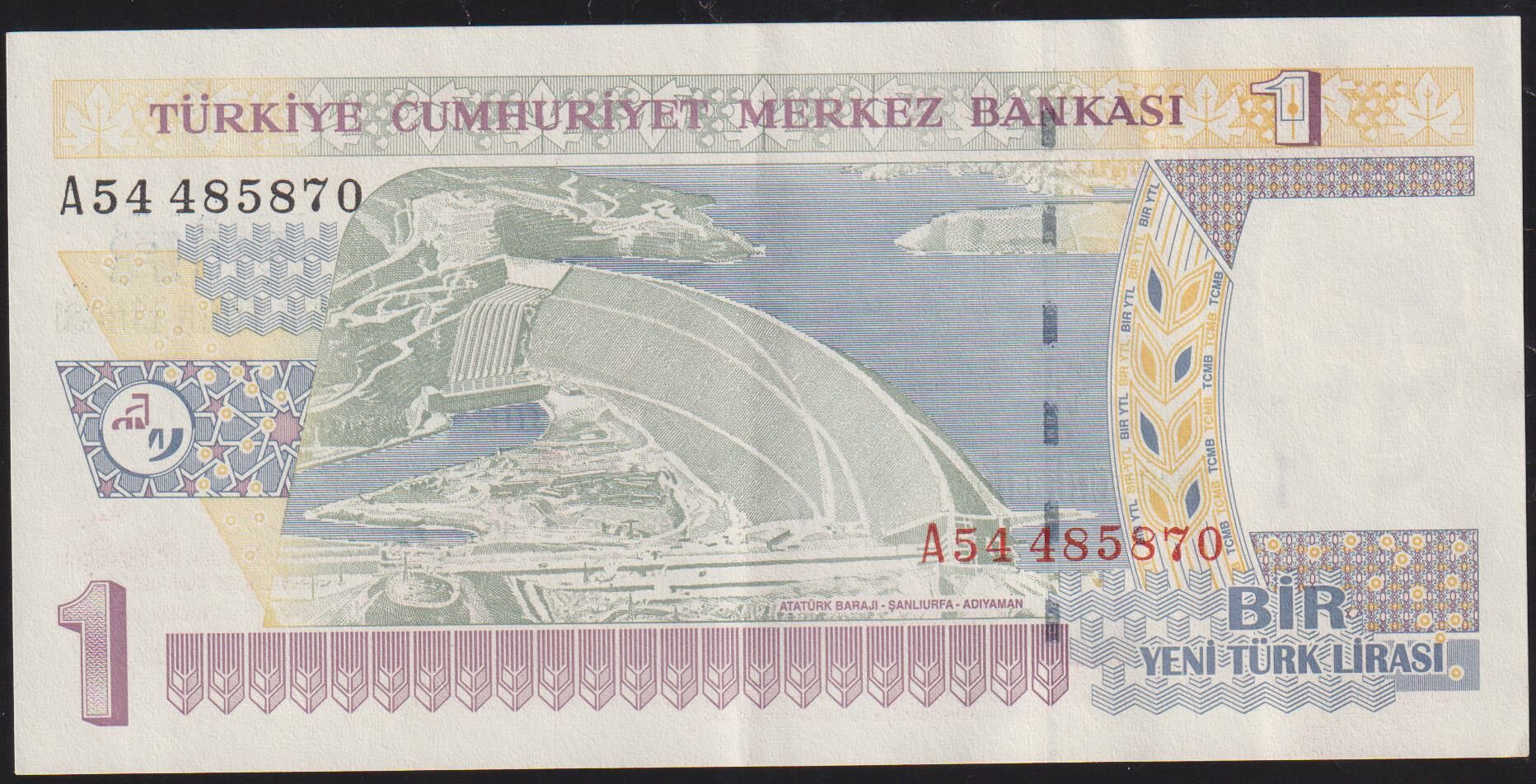 8.Emisyon 1 YTL A54 485870 Ççt Çilaltı