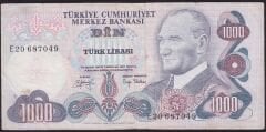 6.Emisyon 2.Tertip 1000 Lira E20 687049 Çok Temiz