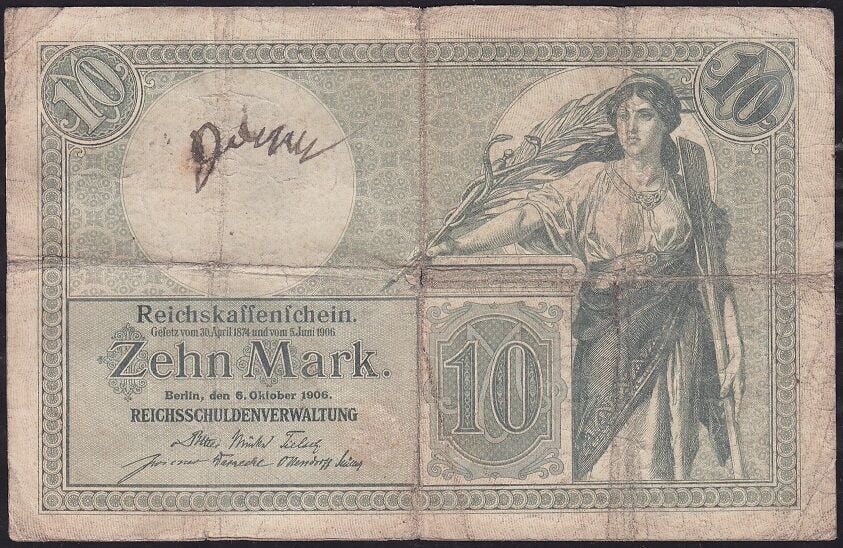Almanya 10 Mark 1906 Çok Temiz