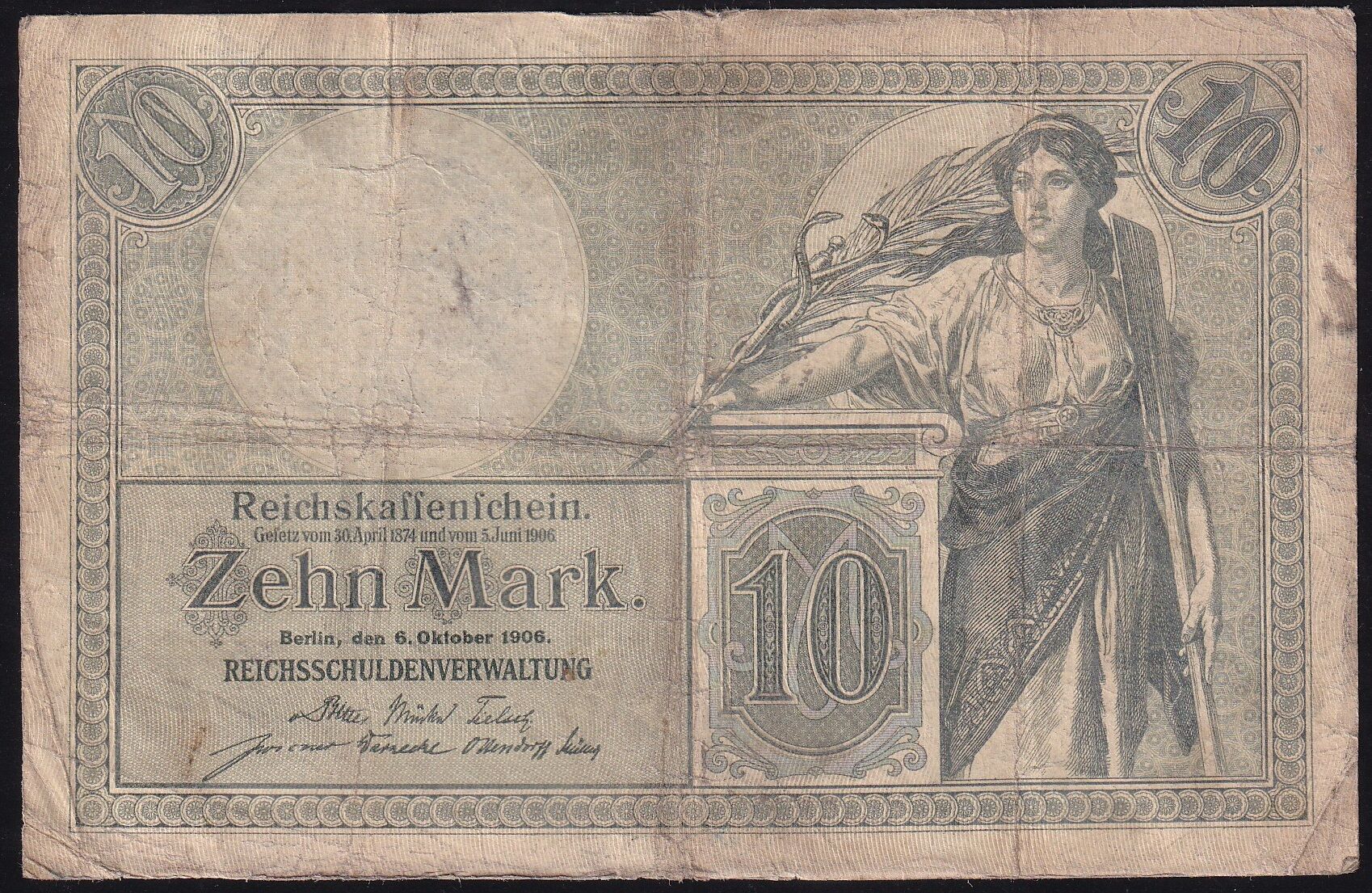 Almanya 10 Mark 1906 Çok Temiz