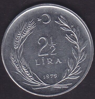 1979 Yılı 2.5 Lira Düz