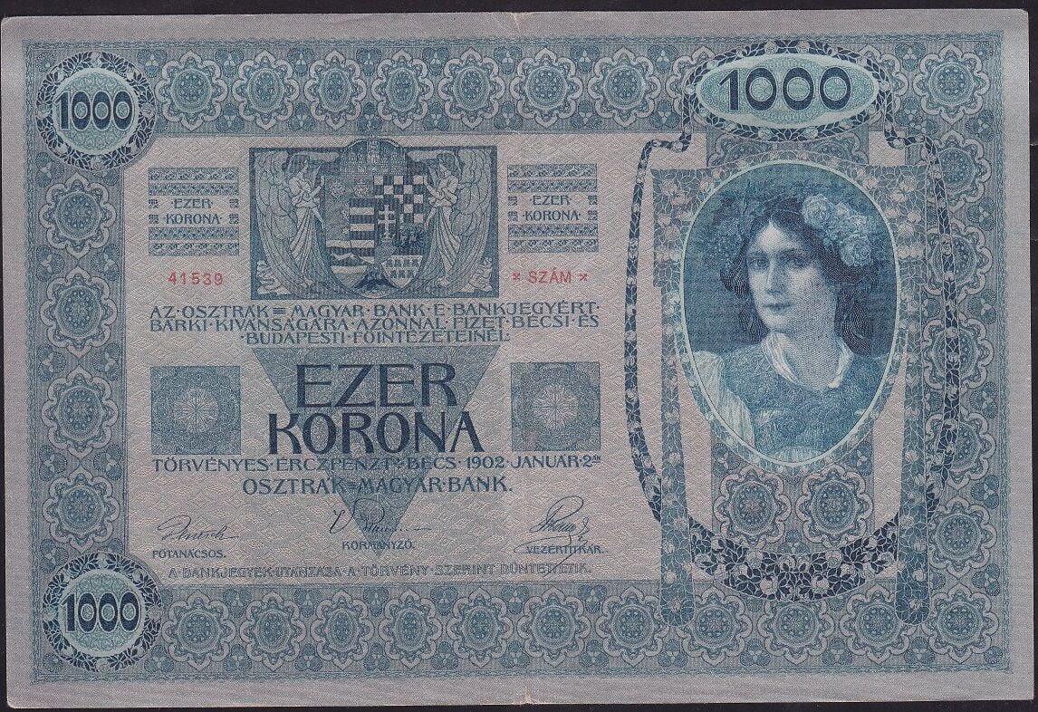 Avusturya Macaristan 1000 Korona 1902 Çilaltı ( Ezer )