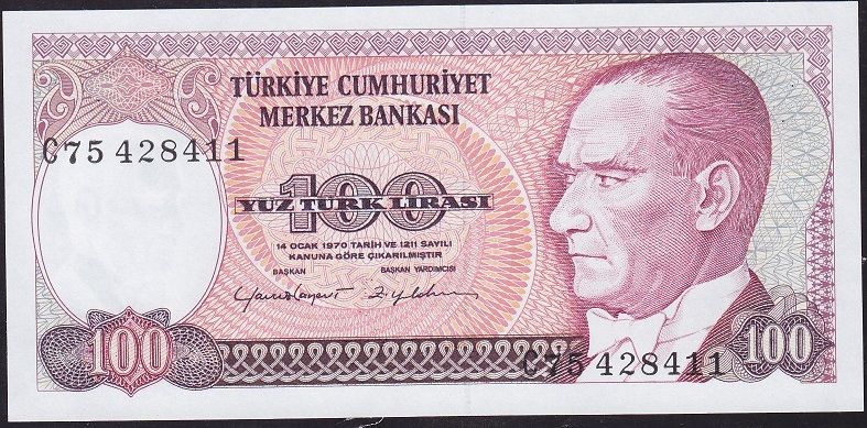 7.Emisyon 2.Tertip 100 Lira C75 428411 Çil