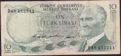6.Emisyon 1.Tertip 10 Lira B48 452211 Çok Temiz