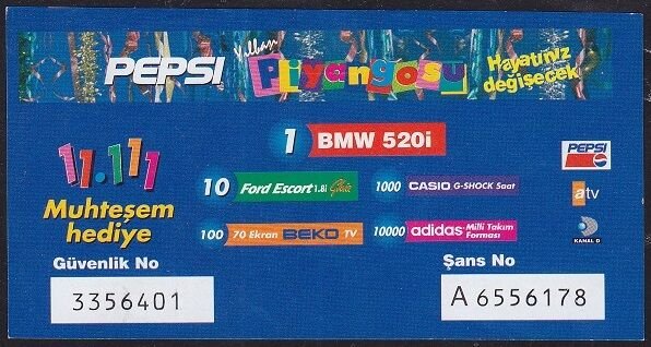 Pepsi Eşya Piyangosu 1996