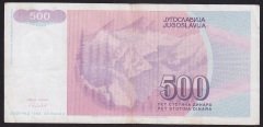 YUGOSLAVYA 500 DİNAR ZA SERİSİ 1992 ÇOK TEMİZ