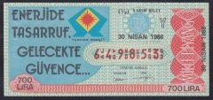 1986 30 NİSAN YARIM BİLET Y SERİSİ