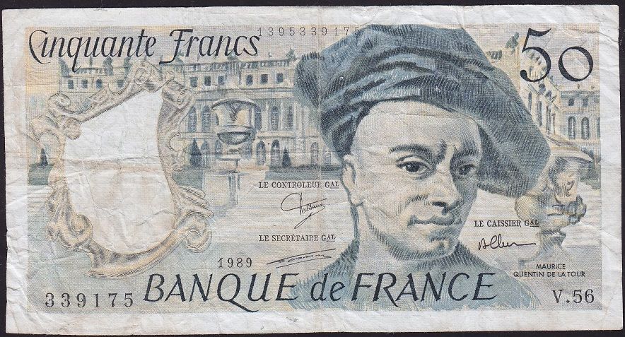 Fransa 50 Frank 1989 Temiz