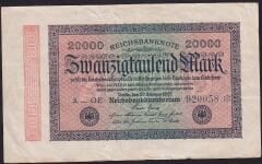 Almanya 20.000 Mark 1923 Çok Temiz ( Yıldızlı Seri )