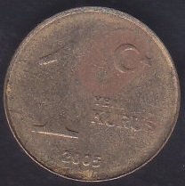 2005 Yılı 1 Kuruş Çok Temiz