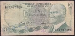 6.Emisyon 1.Tertip 10 Lira B35 315523 Çok Temiz