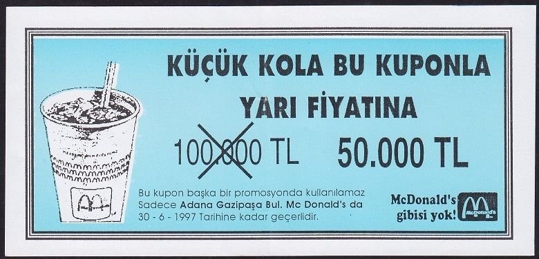 Mc Donald's İndirim Kuponu 1997