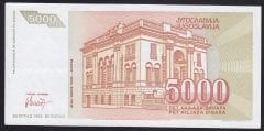 YUGOSLAVYA 5000 DİNAR 1993 ÇÇT - ÇİLALTI --  ZA SERİSİ
