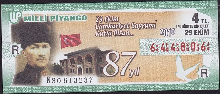 2010 29 Ekim Çeyrek Bilet - R Serisi