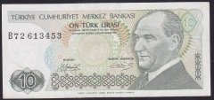 7.EMİSYON 1.TERTİP 10 LİRA B72 613453 ÇÇT