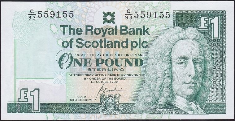 İskoçya 1 Pound 2001 Çil Pick 351e - 559155