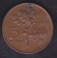 1965 Yılı 5 Kuruş