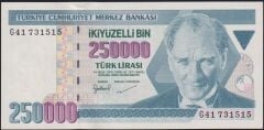 7.Emisyon 3.Tertip 250000 Lira G41 731515 Çil