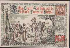 Almanya 50 Pfennig Notgeld 1920 Çil Filigranlı